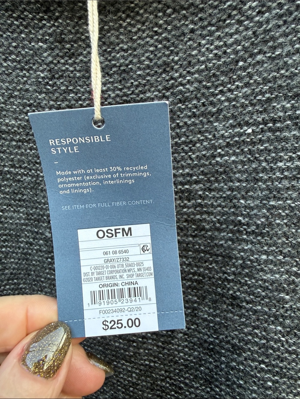 NWT Universal Thread Charcoal Gray Knit Poncho Sweater - One Size - Picture 3 of 6